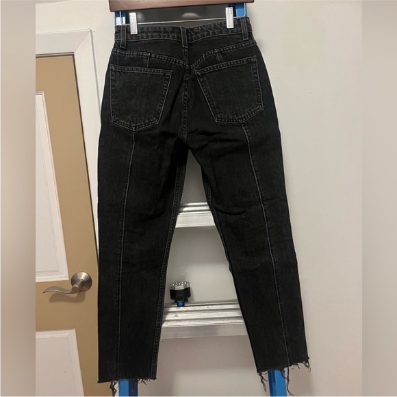 Reformation Black Seamed Ankle Cropped Skinny Jeans NWOT - Picture 4 of 5